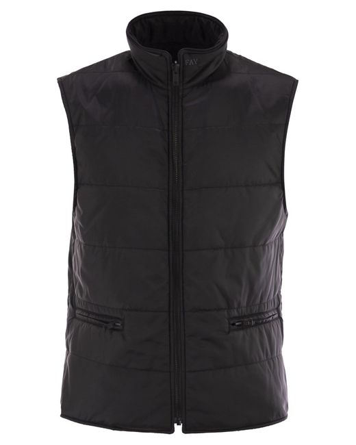 Fay Black Double Coat for men