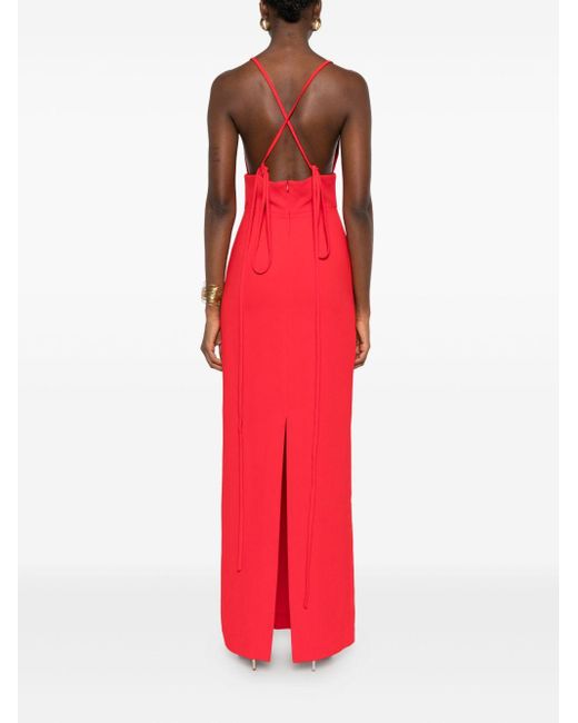 Solace London Red Milly Midi Dress