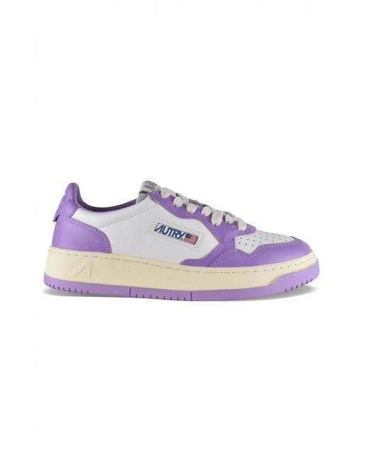 Autry Purple And Lilac Two-Tone Leather Medalist Low Sneakers