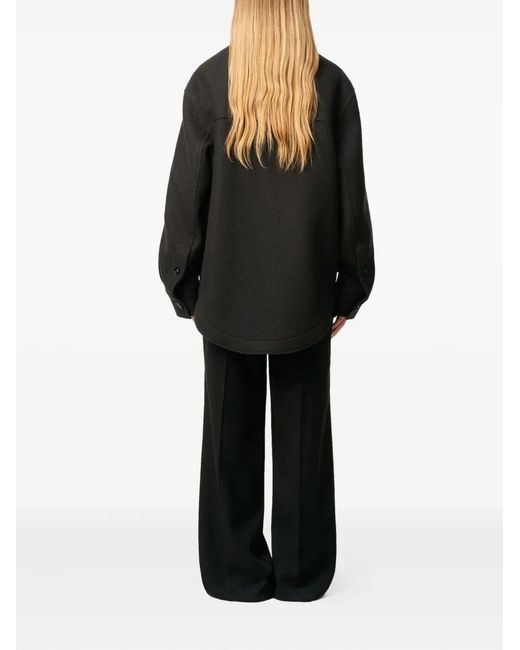 AMI Wollen Button-Up Jack in het Black