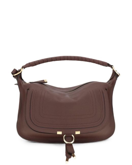 Chloé Brown Chloé Marcie Small Leather Shoulder Bag