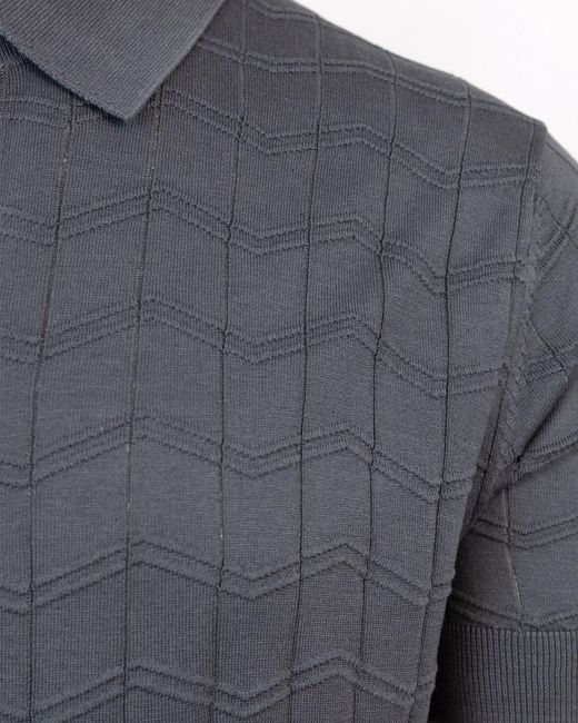 Paolo Pecora Camicia Tortora In Maglia Punto Operato in het Blue