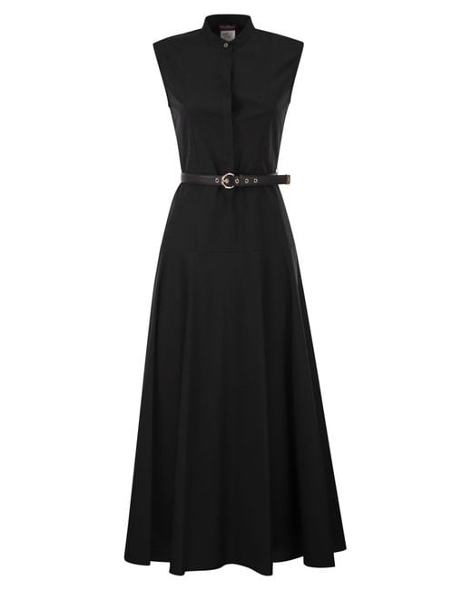 Max Mara Black Mstgesto Cotton Poplin Circle Skirt