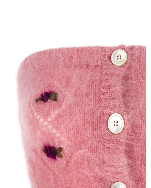 Alessandra Rich Pink Carded Mohair' Top