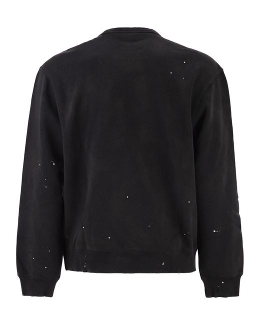 Carhartt Black Crew Neck Sweatshirt With Spray Effect Logo