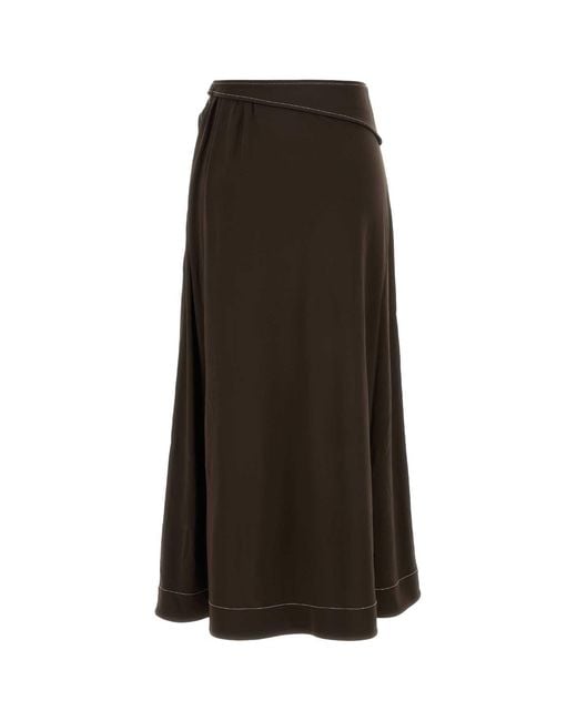 Tory Burch Brown Jersey Belted Maxi Skirt