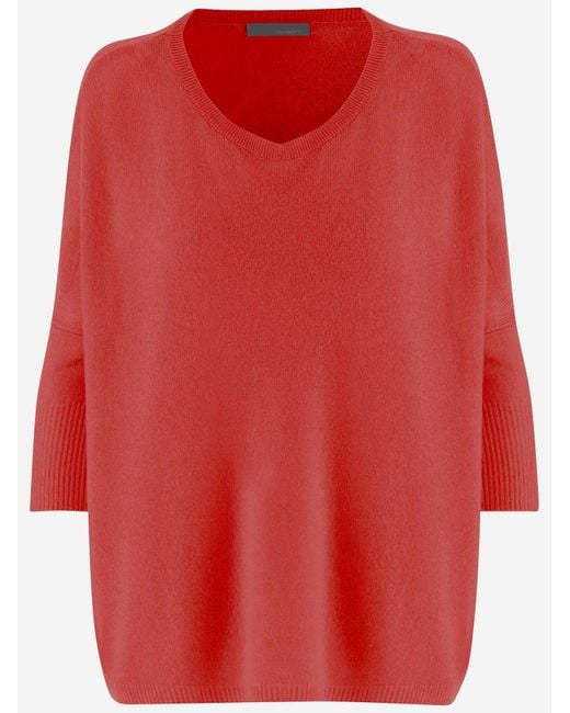 Allude Red Cashmere Sweater