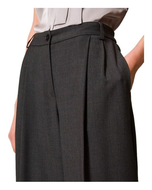 Twinset Gray Anthracite Wide Leg Pants