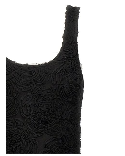 ROTATE BIRGER CHRISTENSEN Roteer Birger Christensen 'flower Mesh Ruffle' Jurk in het Black