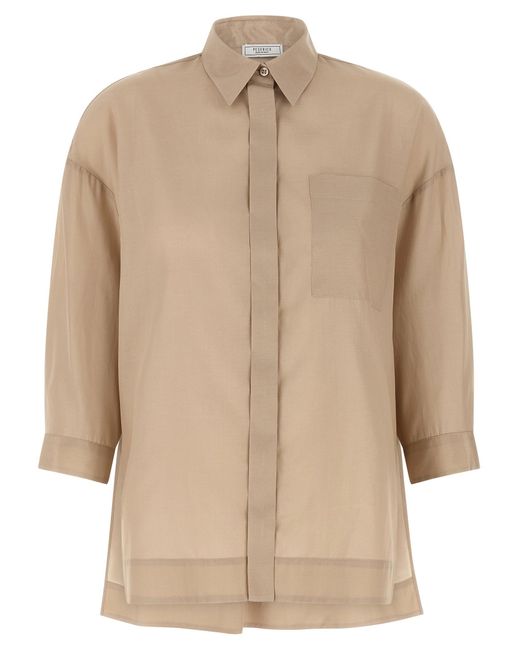 Peserico Pesico Asymmetrisch Zoom Shirt in het Natural