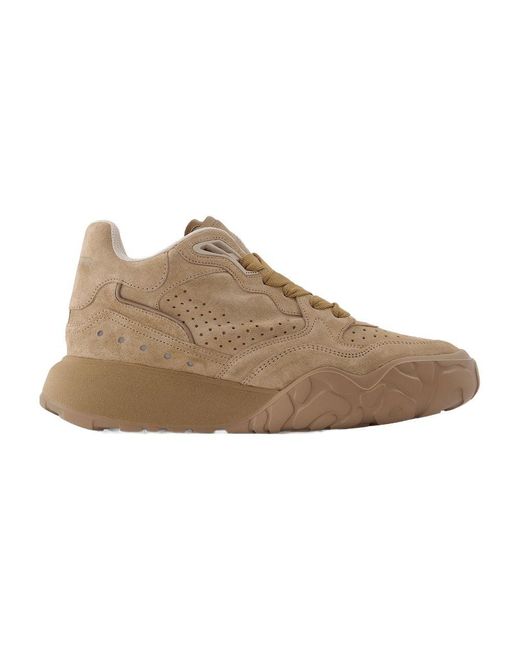 Sneaker haut en cuir beige Alexander McQueen pour homme en coloris Brown