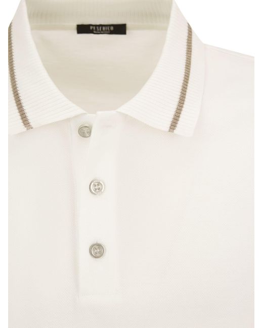 Peserico Pesico Katoume Pique Polo Shirt in het White voor heren