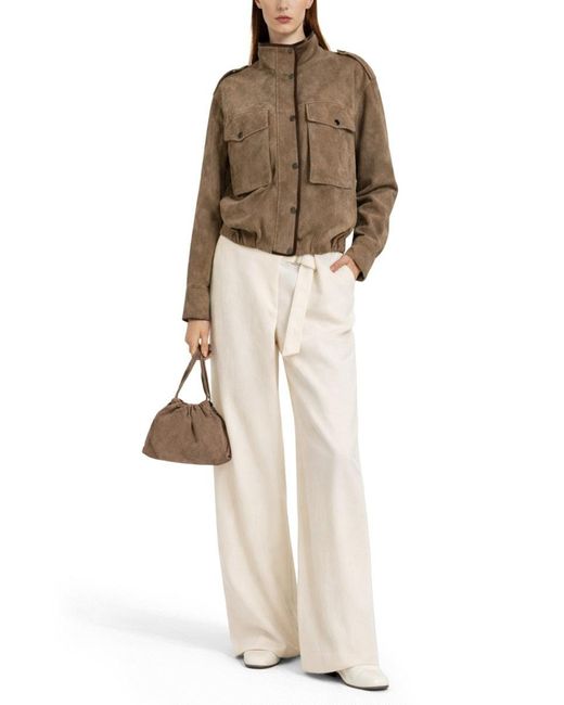 Brunello Cucinelli Brown Leather Jacket