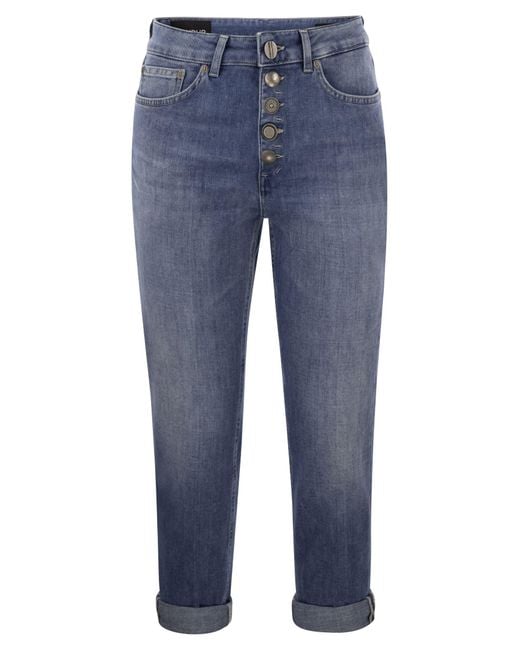 Dondup Blue Koons Loose Jeans With Jewelled Buttons