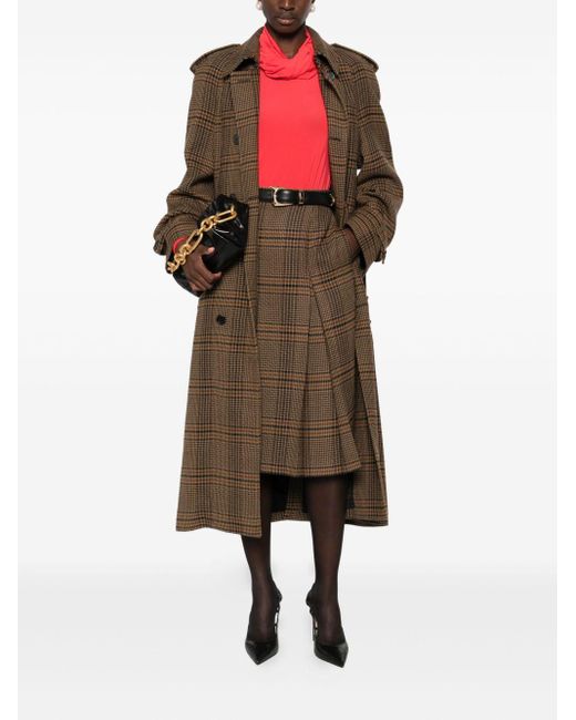 Saint Laurent Brown Wool Cashmere Midi Skirt