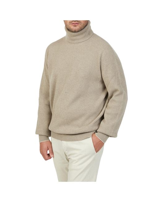 Brunello Cucinelli Gray Cashmere Pullover for men