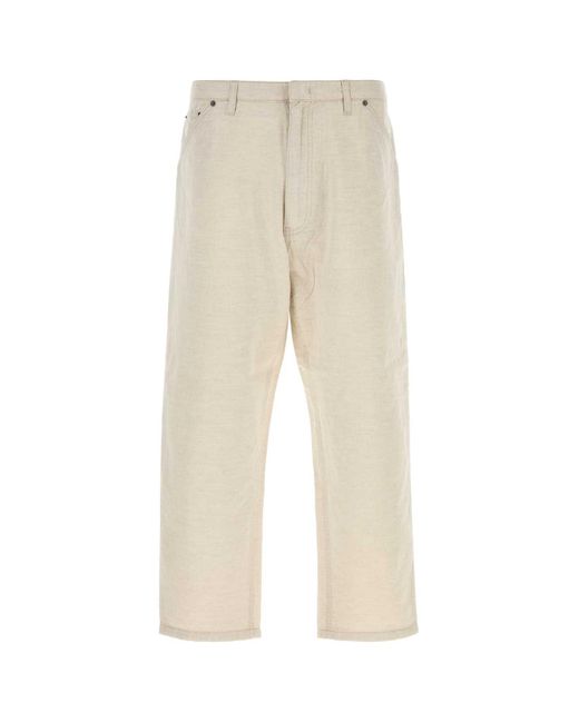 Prada Natural Melange Ivory Chambray Pant for men