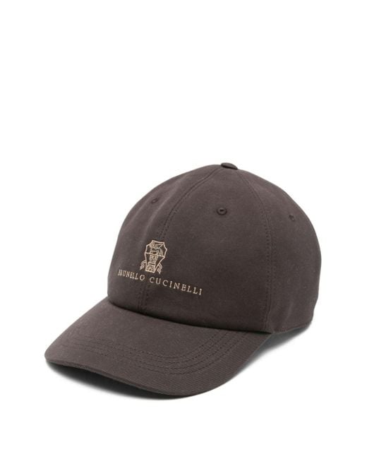 Brunello Cucinelli Baseballkappe mit Logo-Stickerei in Brown für Herren