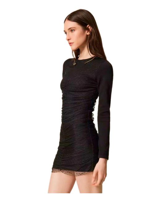 Twinset Black Plumetis Dress
