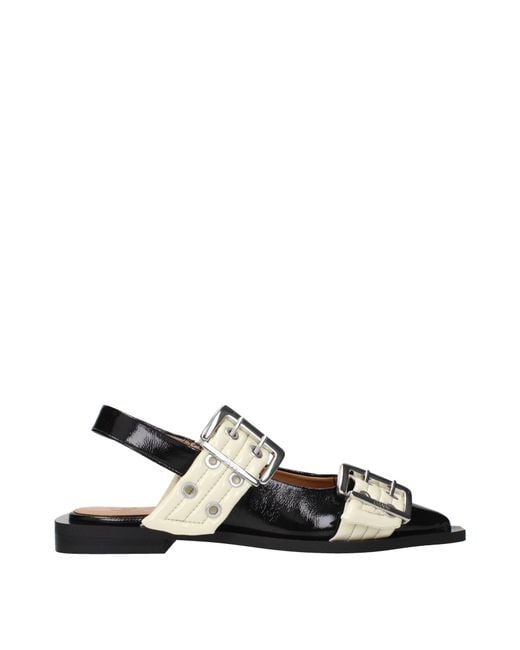Ganni Black Buckle Strap Sandals