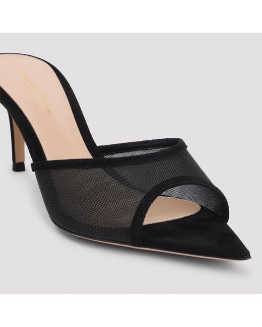 Gianvito Rossi Black Elle 70 Mini Mules