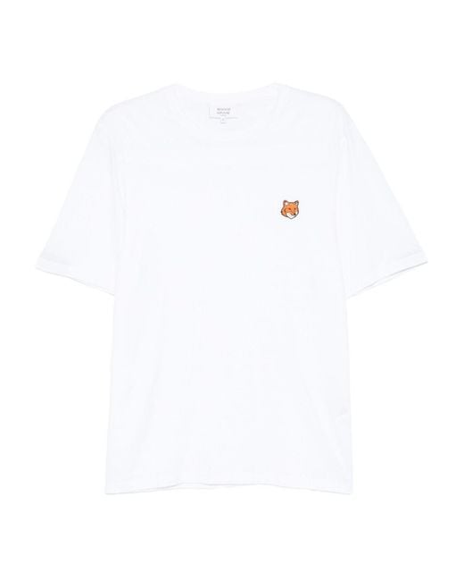 Maison Kitsuné White Fox-Head Patch T-Shirt