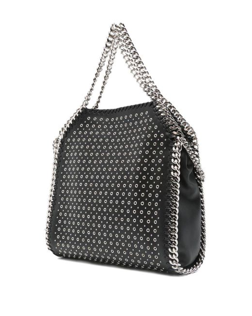 Stella McCartney Black Falabella Eyelet-Embellished Chain Tote Bag
