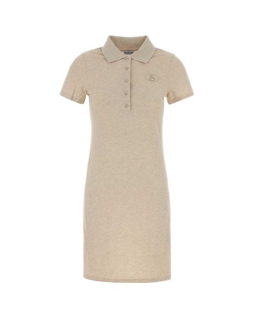 Burberry Natural Melange Sand Piquet Polo Dress