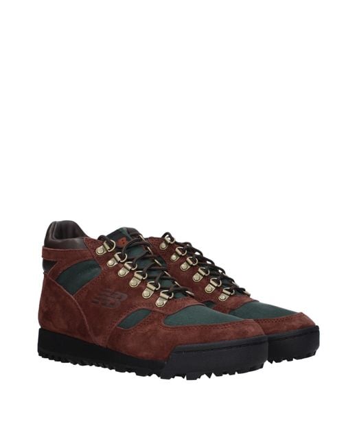 New Balance Brown Stivaletti Uomo Camoscio Marrone/Verde Scuro for men