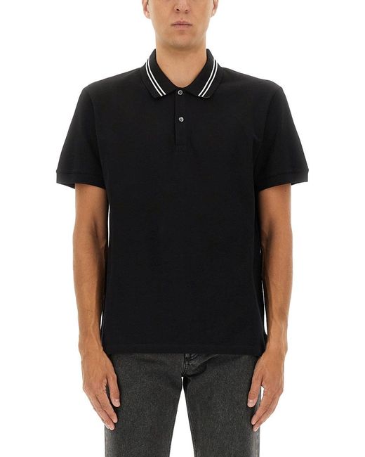 McQueen Black Alexander Mc Queen Polo Shirt With Logo On The Collar