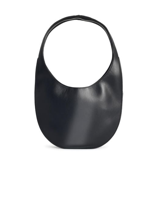 Coperni Black Medium weich 'Swipe' schwarzer Lear -Tasche
