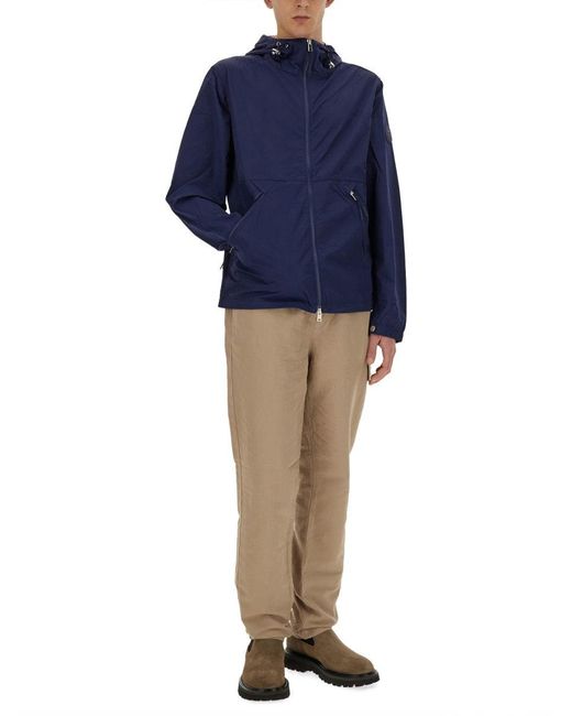 Woolrich Blue Nylon Jacket for men