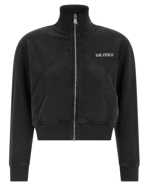 The Attico Het Attico Zip Sweatshirt in het Black
