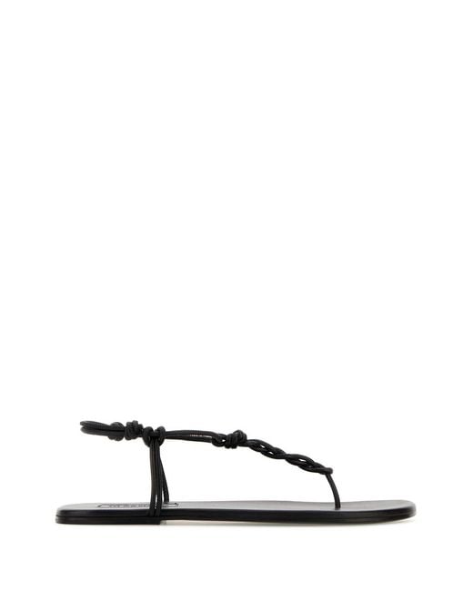 Jil Sander Black Braided Sandals