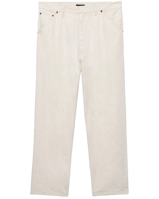 Prada White Chambray Pants for men