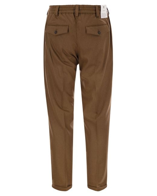 PT Torino Brown The Rebel Wool And Cashmere Trousers for men