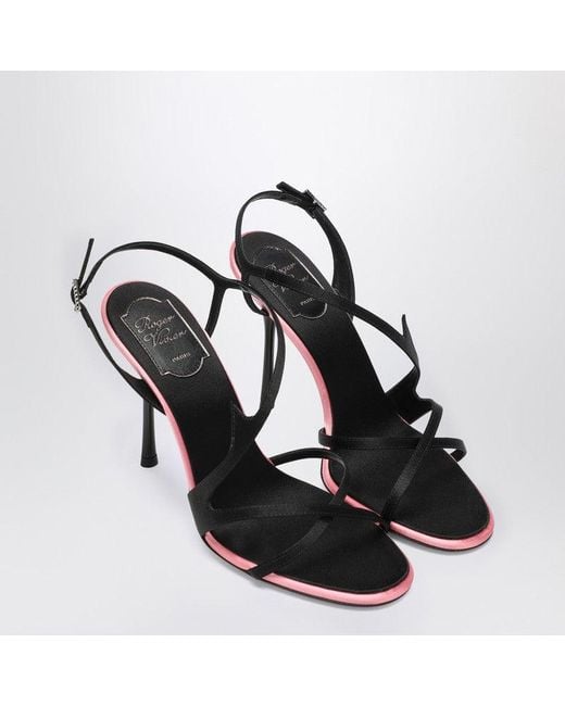 Roger Vivier Black Satin Heeled Sandals