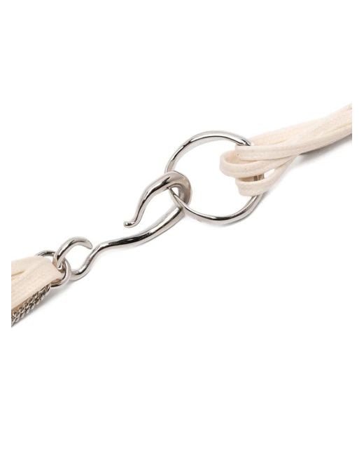 Dries Van Noten White Carved Pendant Necklace