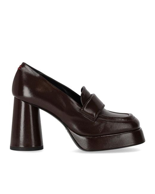 Halmanera Brown Glaze Dark Heeled Loafer