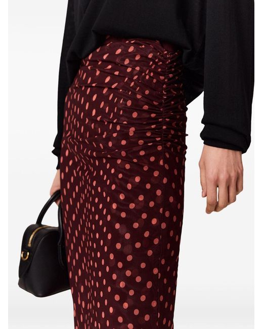 Stella McCartney Red Polka Dot Long Skirt