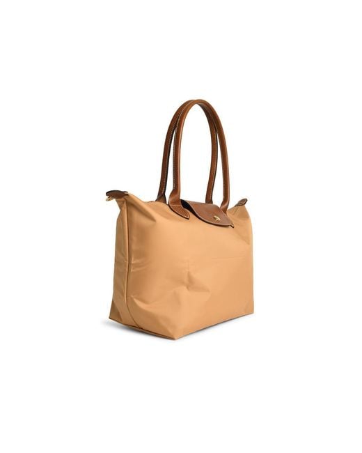 Longchamp White 'M Le Pliage Original' Shoulder Bag
