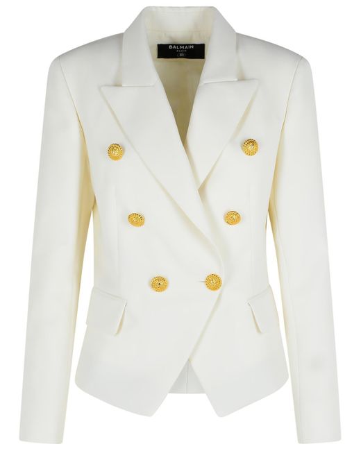 Balzer en laine vierge blanche Balmain en coloris White