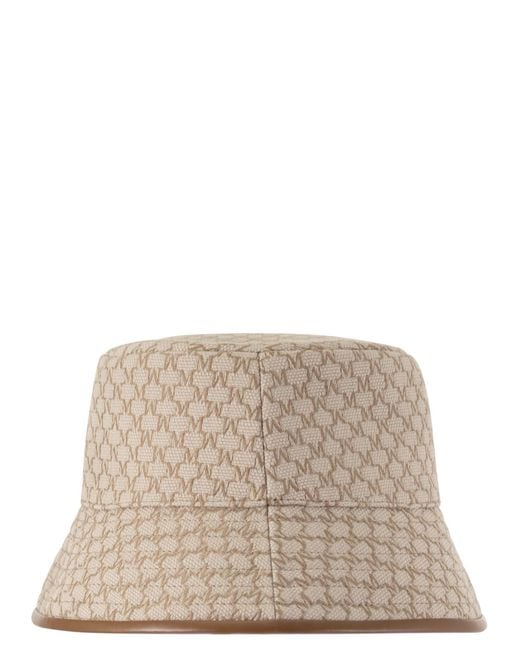 Max Mara Natural Loretta Cotton Jacquard Cloche Hut