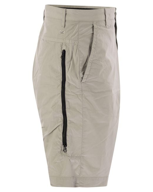 C P Company Cotton Cargo Shorts mit Objektiv in Gray für Herren