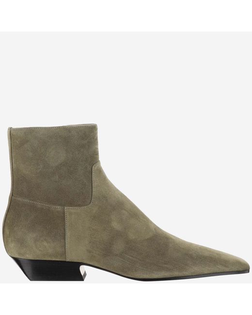 Khaite Green Marfa Ankle Boots Aus Veloursleder