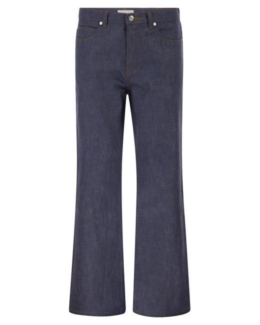 A.P.C. Blue Cotton Denim Flared-Leg Jeans