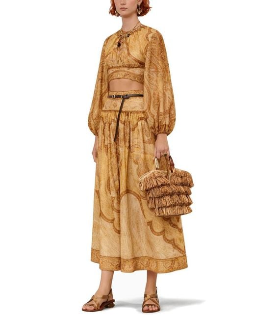 Zimmermann Natural Wanderlust Paisley-Print Silk Shirt