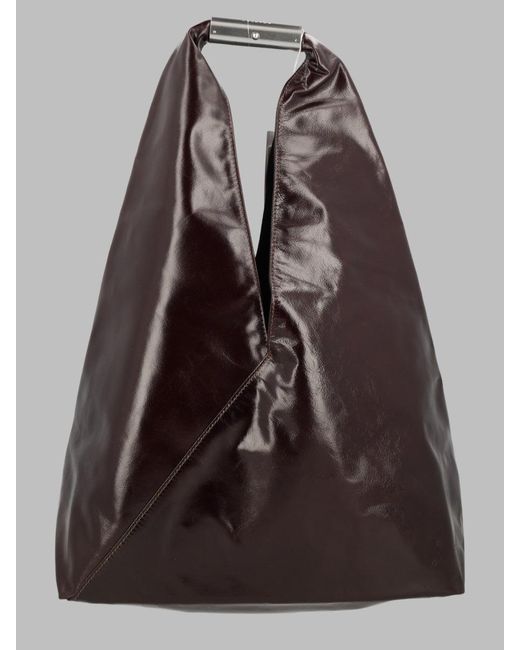 MM6 by Maison Margiela Brown Leather Tote Bag