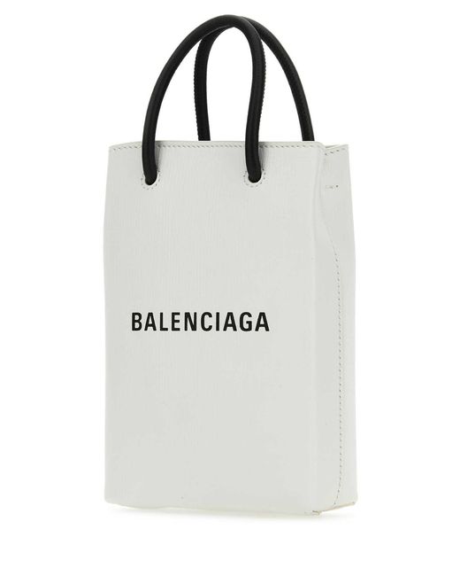Balenciaga White Leather Phone Case for men