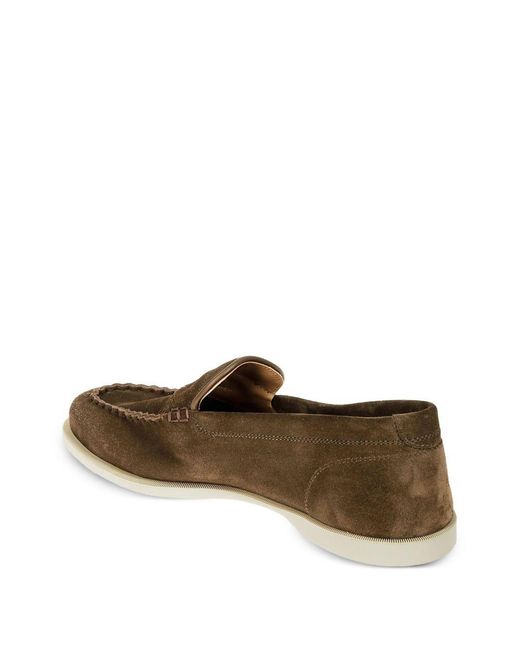 John Lobb Brown Pace Suede Leather Loafers